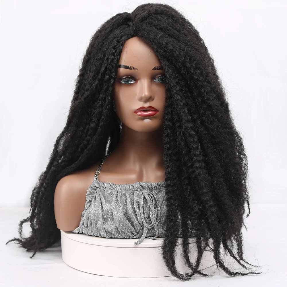 Амир Синтетические Афро Кудрявые волосы, заплетенные в косички Дреды, длинные парики, темно-коричневый парик с плетением Марли для черных женщин, косплей