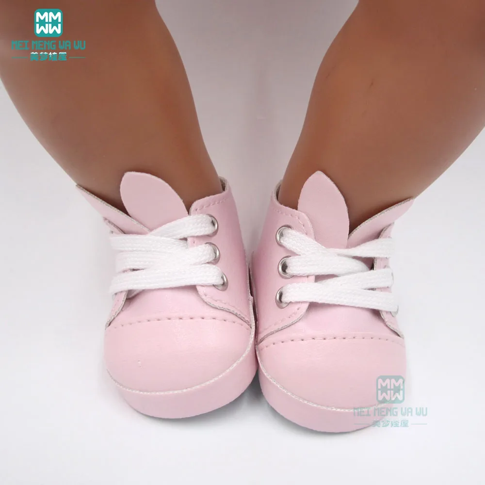 2018 НОВЫЕ детские туфли на плоской подошве с заячьими ушками для куклы, подходящие для аксессуаров для новорожденных кукол 43 см и американской куклы 45 см