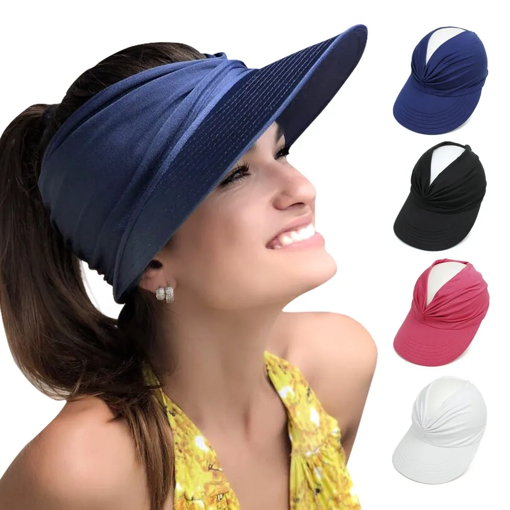 Гибкие дорожные кепки с большими широкими полями для взрослых, защищающие от ультрафиолета, Быстросохнущая шляпа с козырьком, полый цилиндр, женская пляжная кепка