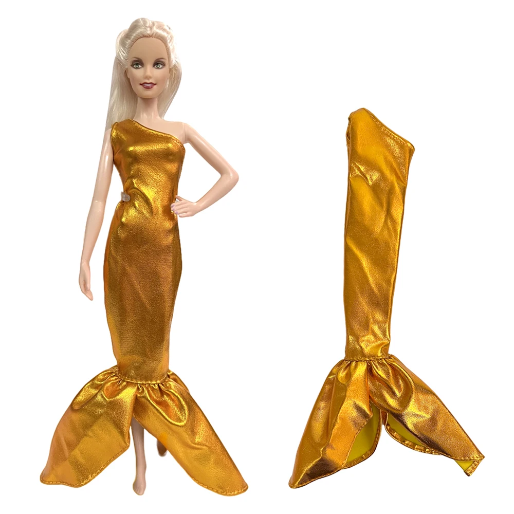 NK 1 комплект Модной желтой юбки-русалки для вечеринки, блестящего платья на каждый день, современной одежды для куклы Барби, аксессуаров для кукольного домика, детской игрушки