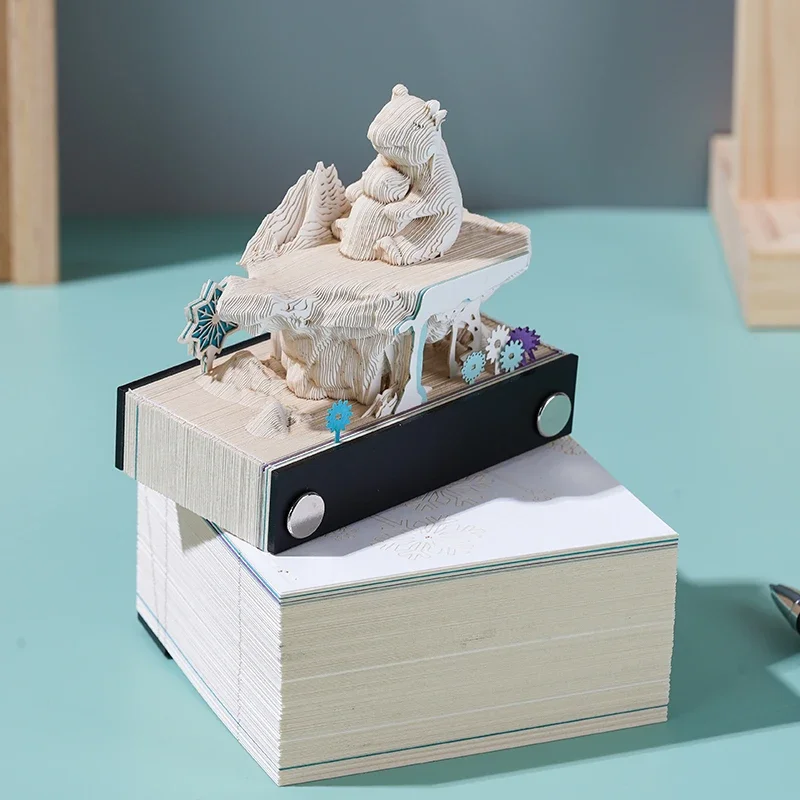 Блокнот для Заметок Polar Bear's Travel 3D С Вырезкой из Бумаги Memo Pad Бумажные Заметки Офисные и Школьные Принадлежности Подарок для Друзей Kawaii Канцелярские Принадлежности