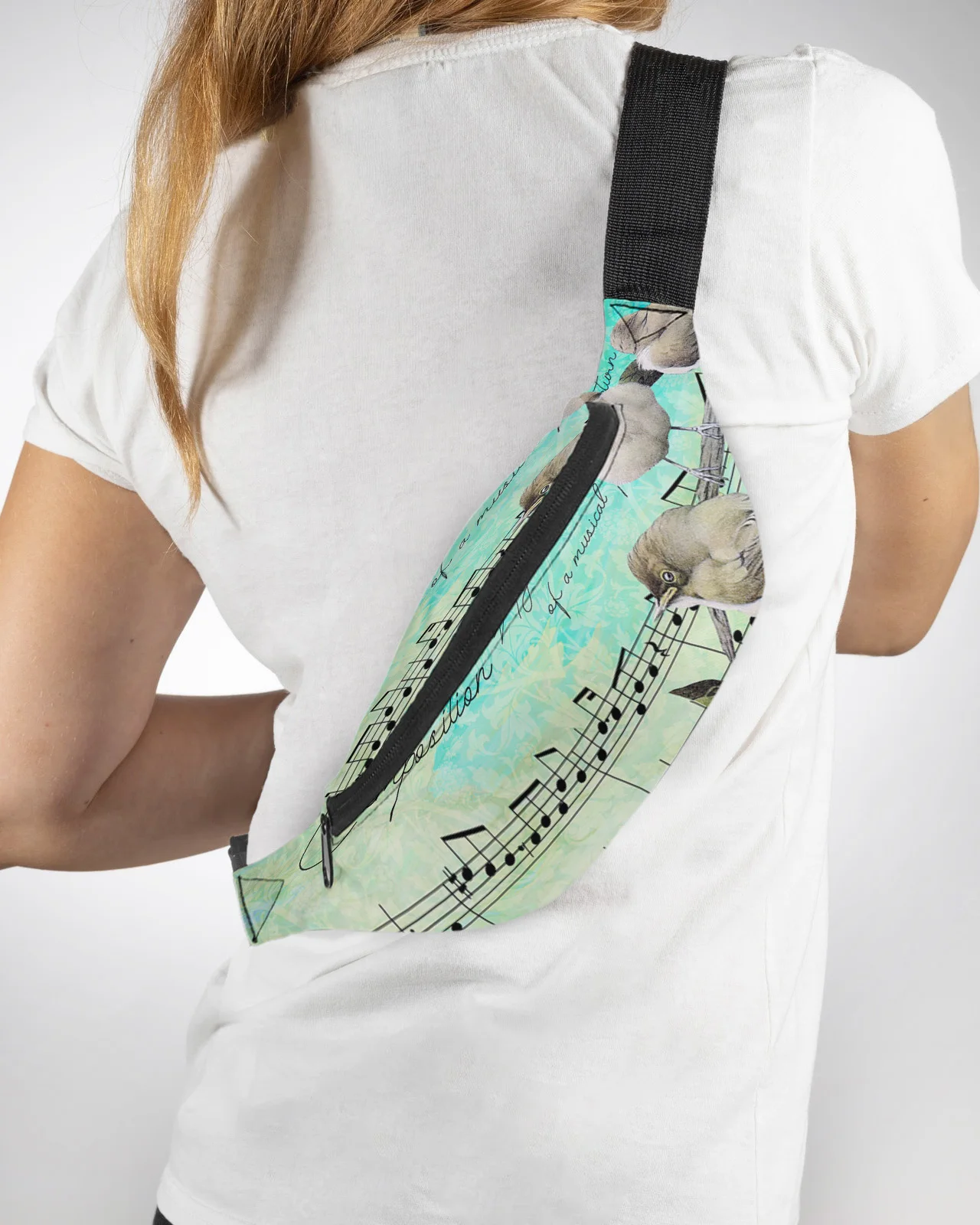 Роскошная текстура в стиле ретро, музыкальная нота птиц, мужская и женская поясная сумка, поясная сумка, кошелек, водонепроницаемые набедренные сумки типа 
