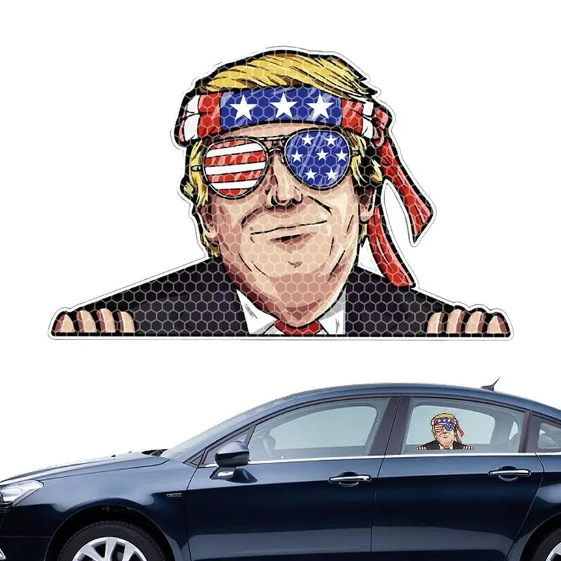 Наклейка Trump Heads Наклейка Trump Cling 2024 Наклейка на окно Водонепроницаемая наклейка Trump 2024 Забавные наклейки для грузовиков и мотоциклов