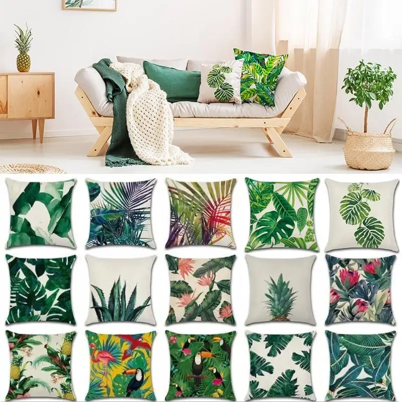 Летний декор, наволочка, пальмовый лист, Зеленый Домашний декор, наволочка, тропическое растение, Кактус Монстера