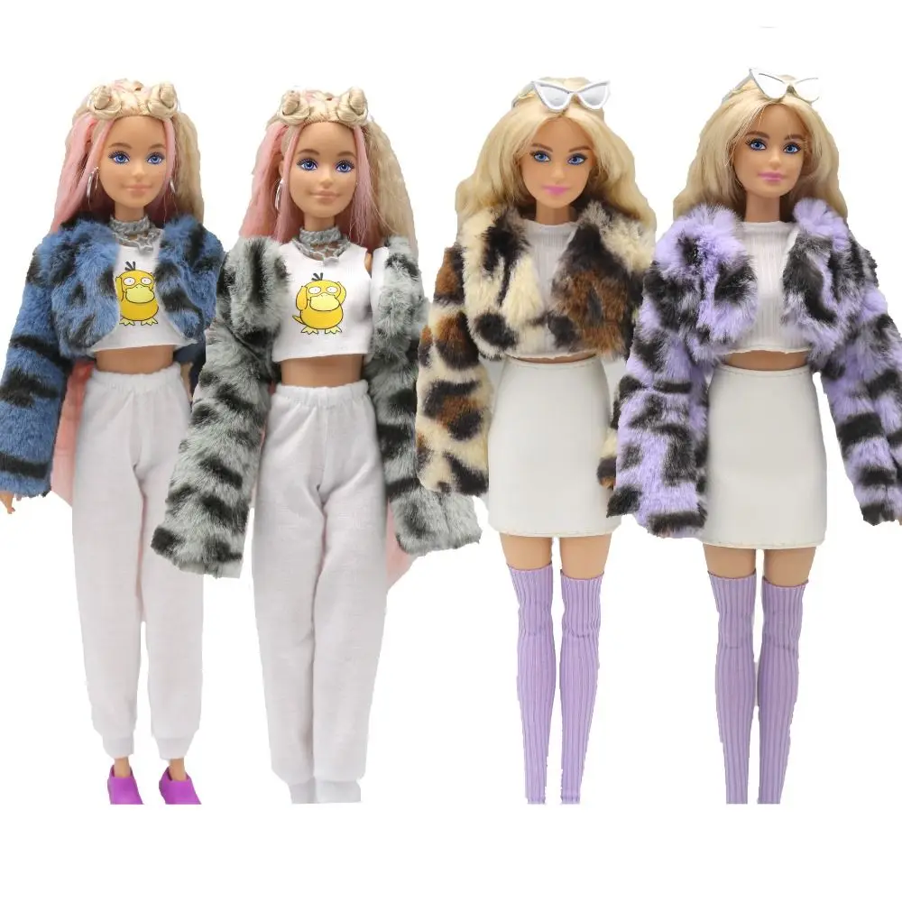 Модная кукла, плюшевое пальто, высококачественная многоцветная кукла своими руками, зимняя одежда, повседневная одежда, подарок для детей, кукла 30 см